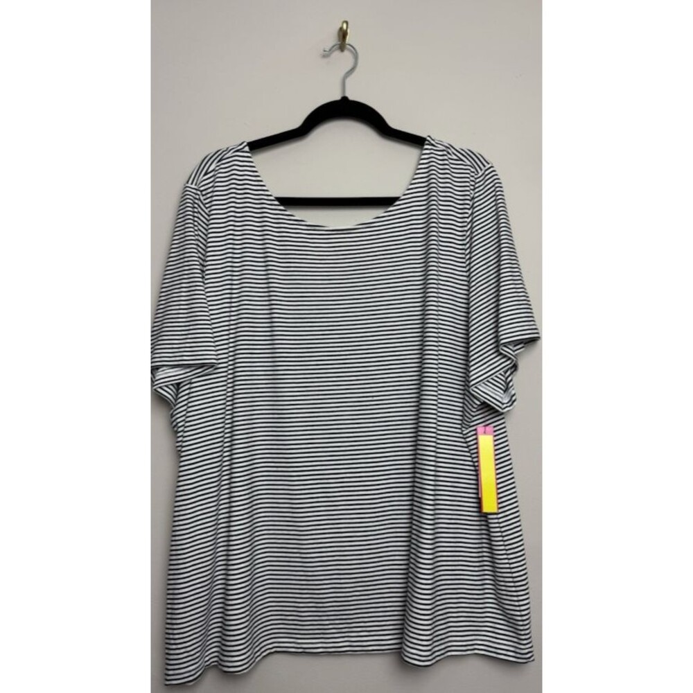Catherine Malandrino Nordstrom Women’s Top Plus 3X Stripe Scoop Neck Cotton T-Sh
